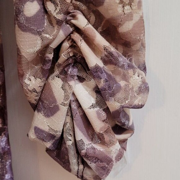 Women's Size L Top L Shades/Lavenders 100% Nylon Blouse Top by AMORE COUTURE - Picture 3 of 6